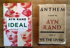 2 books by AYN RAND --- Anthem & Ideal --- *very good, unread*