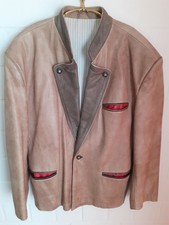 Trachten Lederjacke Herren Gr. 52 Echt Lamm Nappa hellbeige
