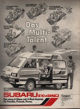 Subaru Werbeanzeige Werbung Subaru Libero "Das Mutlitalent"  NG