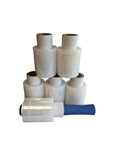 6x Mini Rollen 10 cm Stretchfolie 23 my + Abroller
