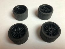 Lego 4 x Reifen schwarz Wheel