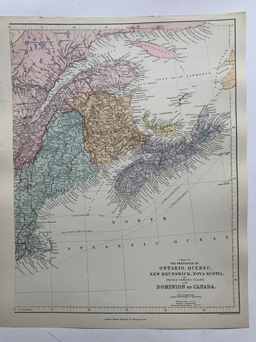 1882 ostkanada handkolorierte - ostkanada,