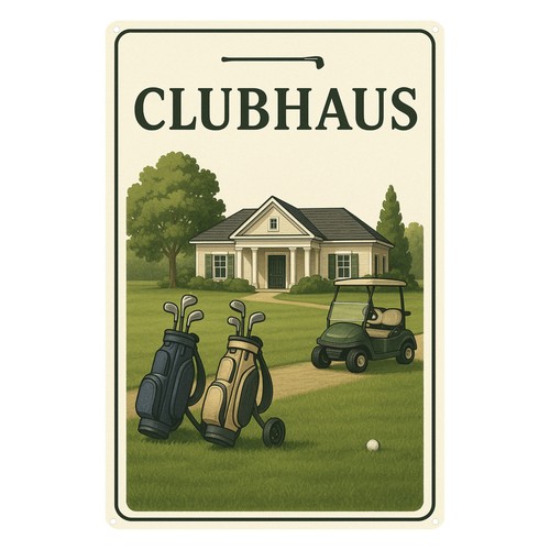 Golf clubhaus schild - golf,