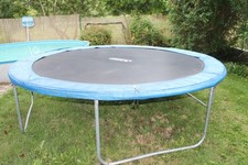 Best Trampolin 305 cm ohne Netz schwarz blau feuerverzinktes Gestell