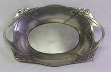 Antike ovale Schale aus Zinn -