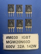 6x MGW20N60D Discrete IGBT High Speed Transistor 600V 32A 142W V-Series