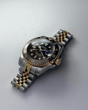 Seiko Mod GMT Two-Tone Gold/Steel • Black Dial • Gold/Black Bezel • Jubilee Brac