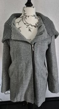 Jacke mit Kapuze Hellgrau Reißverschluss Größe 38-40