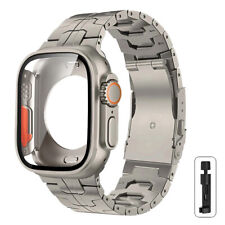 Titan Metall Armband mit Glas Case Für Apple Watch Series 10 9 8 7 6 5 44mm 45mm