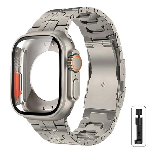 Titan metall armband mit glas - titan,