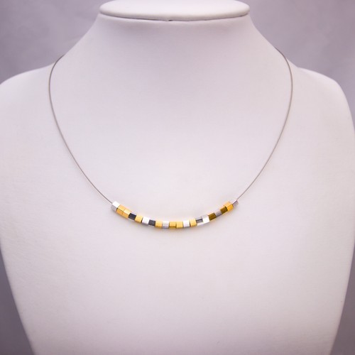 Collier silberwürfel glanz - collier,