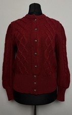 Wolle  Trachten Strickjacke Gr  36 / 38 Cardigan Pullover Zopfmuster 7378