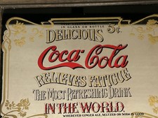 Werbeschild Coka Cola Spiegelglas vintage aus den 1980er
