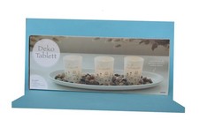 Deko Tablett im Shabby-Lock &Teelichthalter mit goldener Schrift