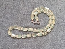 seltene alte Edelstein-Kette - grüner Amethyst, Silber 835, Art Deco, Jugendstil