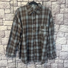 Flanell-Bluse XL DE 40/42 Blau