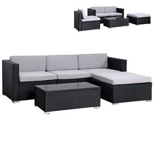 SVITA CALIFORNIA Rattan-Lounge Garten-Ecksofa Garnitur Gartenmöbel Loungemöbel