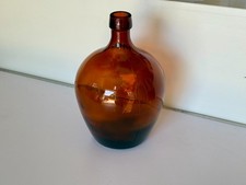 Vintage Braunglas-Demijohn / Ballonflasche, bauchige Glasflasche ca. 5L