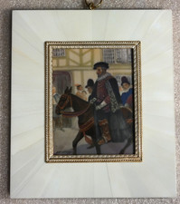 G.Nußmann Lupenmalerei Miniaturbild Historische "Maria Stuart"Rahmen 12,5x14,5cm