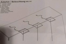 Aufbauleuchte LED Beleuchtung Alu/Silber 3er Set Schlafzimmerschrank Brandneu
