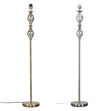 Stehlampe Sockel traditionelle Twist Antik Messing gebürstet Chrom Wohnzimmer Licht