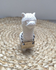 Deko Figur Lama Alpaka "Lächle!" Raysin Handgemacht Holz Schild Witzig Geschenk