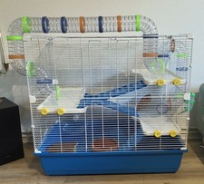 PawHut Hamsterkäfig + Röhren, Laufrad, Häuschen für Zwerghamster, Hamster, Nager