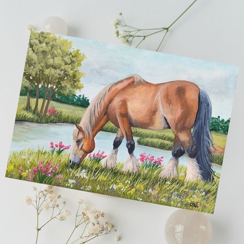 Pferd auf einer - , blumenwiese