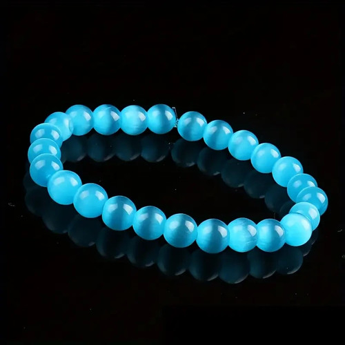 Blaues katzenauge armband - katzenauge, 10mm