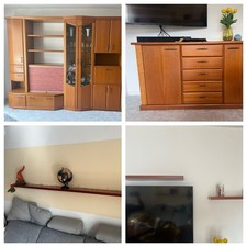 Wohnwand 345 cm, Sideboard 155 cm, Wandregale,Kirschbaum Kerkhoff