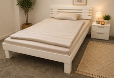 DOPPELBETT BUCHE MASSIV WEISS