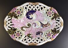 Antike Durchbruch Porzellan Schale Schlaggenwald Horni Slavkov Böhmen 19 Jh.