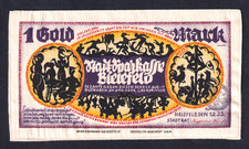 Bielefeld - Notgeld aus Seide - 1 Gold-Mark - 1.2.1923