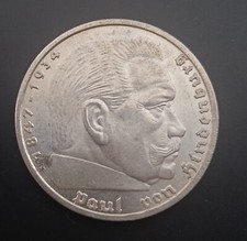 Hindenburg 5 Silber Reichsmark 1936 A