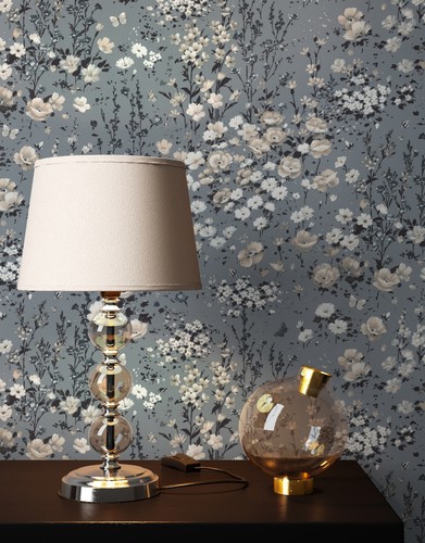 Tapete vliestapete grau blumen - tapete,