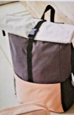 Modischer Rucksack / City-Rucksack in Kurier-Optik Grau und Rosa – NEU