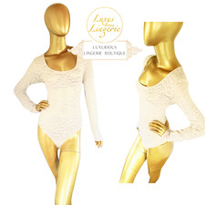 LEO STRING BODY by Wolford M Meidium almond grau Transparent Netz Tier Design