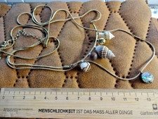 Luxus Muschel Perlmutt Kette Halskette doppelt Kunsthandwerk goldfarben aus SYLT