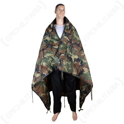 Woodland camo poncho liner - camo,