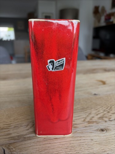 Vase vintage silberdistel rot - vase,