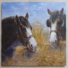 Deko HDF - Tiere Pferd reiten Sattel Stall Heu Striegel Hufeisen Glück