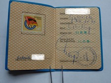 DDR Mitgliedsbuch Deutsch