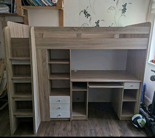Hochbett holz braun - holz, mit