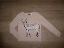 H&M DIVIDED leichter Pullover Bambi Langarm Altrosa Gr.38 **w.NEU** R0