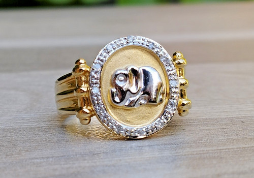 Gold ring 750 elefant - ring,