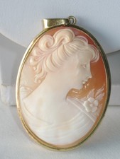 JUGENDSTIL 835er SILBER Anhänger GEMME KAMEE ausgefallen vergoldet SUPER