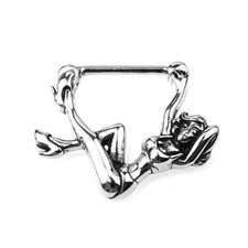 1,6 mm Surgical Steel Nipple Clicker - Women Brustpiercing mit Frauenfigur