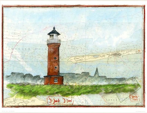 Kunstdruck leuchtturm juist - kunstdruck, "leuchtturm