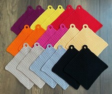 Topflappen 1 Paar (2 Stück) Handarbeit 100% Baumwolle einfarbig gehäkelt