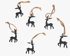 6 Stk Hirsche Metall schwarz Hänger Anhänger Mobile Metallhänger 5cm Hirsch Elch